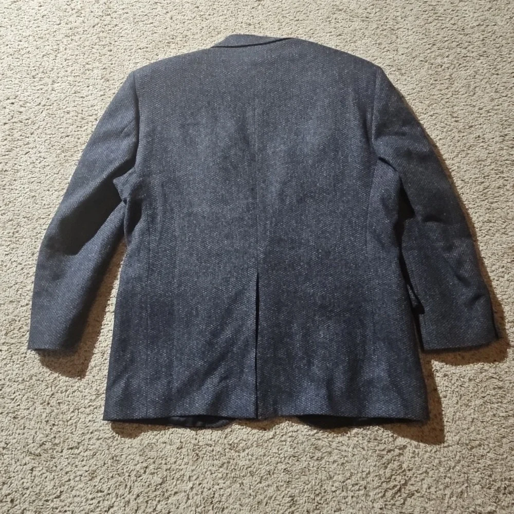 American‎ Trend Blazer Mens 42R Wool Sport Coat Houndstooth Blue Gray